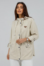 Джинсовая куртка женская бежевая весна-лето Джинсовая куртка бежевая 645-7