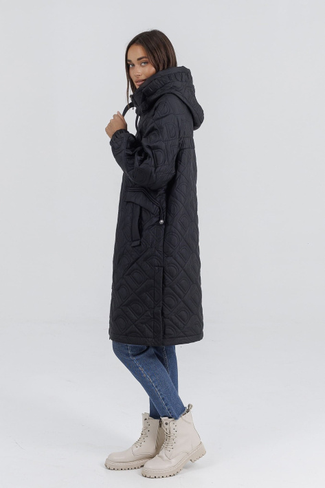 Пальто-реглан на флісі чорне з боку Пальто-реглан на флісі 687-12