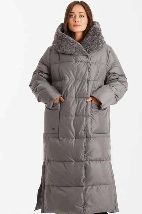 Пуховик одеяло для женщин больших размеров Пуховик одеяло на овчине 716-87