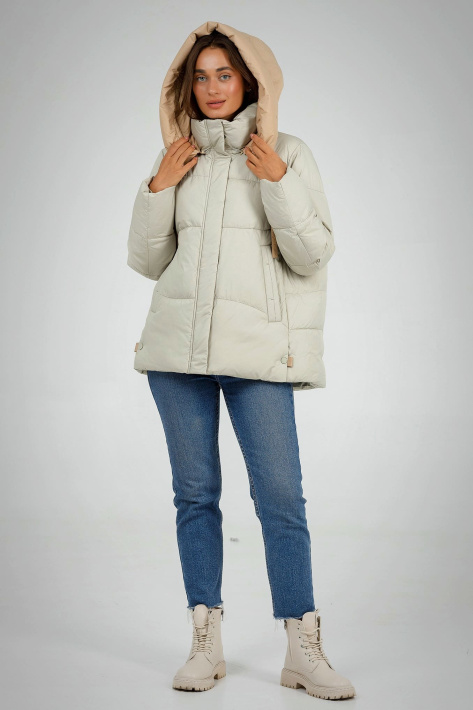 Куртка-зефірка фісташкова з каптуром Куртка-зефірка 718-08-88
