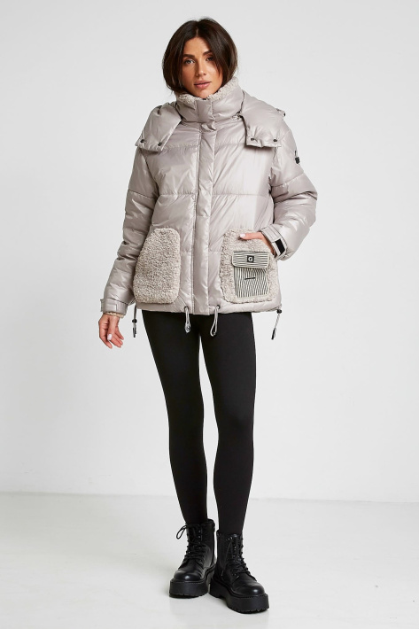 Зимняя куртка с овчиной серая Зимняя куртка 741-2