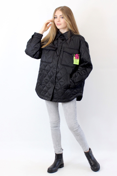 Куртка-рубашка черная оверсайз Куртка-рубашка 7547-04