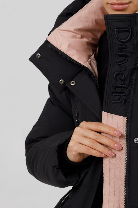 Пуховик-парка з рожевим коміром Пуховик-парка чорна LD-779-13