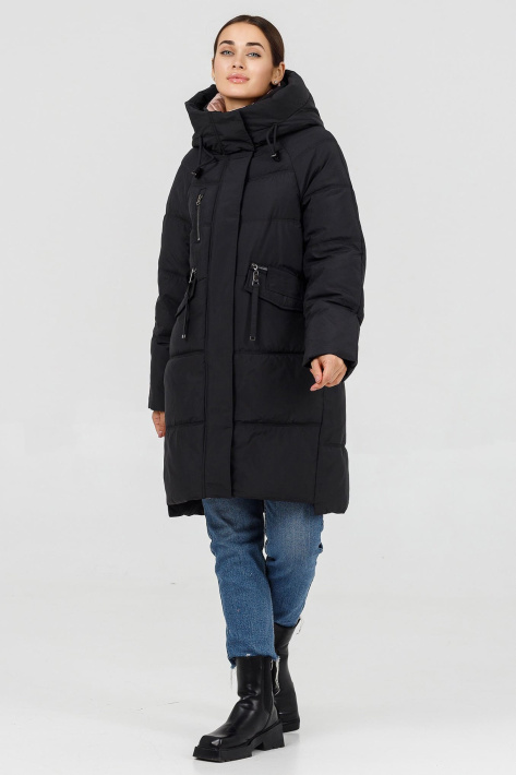 Пуховик-парка чорна жіноча Пуховик-парка чорна LD-779-7