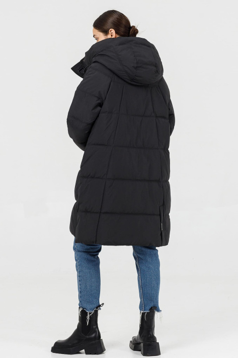 Пуховик-парка чорна зі спини Пуховик-парка чорна LD-779-9