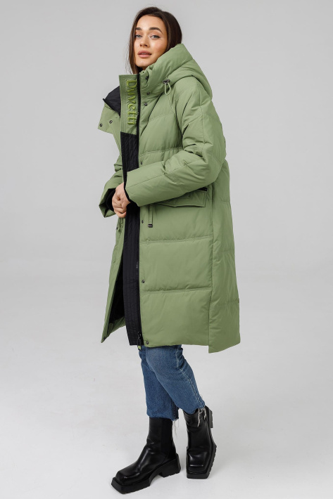 Пуховик-парка зелена з боку Пуховик-парка зелена LD-779-8