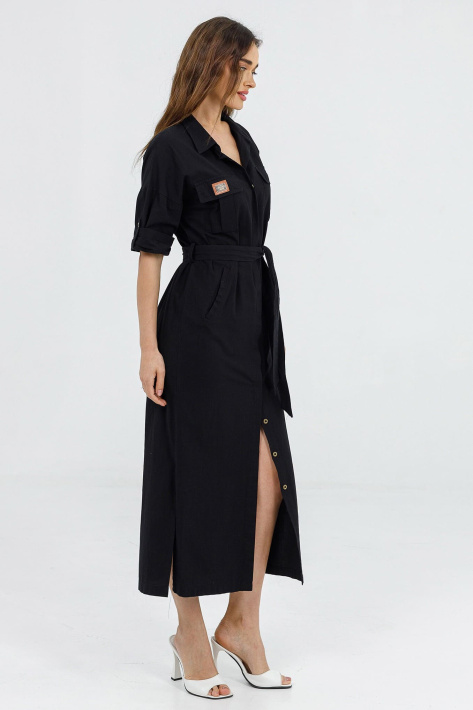 Чёрное платье из вискозы Чёрное платье в пол Darda-5