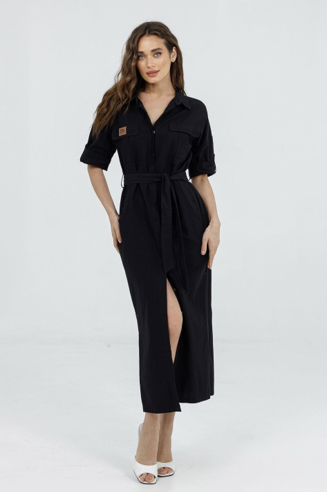 Чёрное платье с разрезами Чёрное платье в пол Darda-6