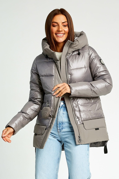 Куртка пуховик капучино расстегнутая Куртка пуховик 8128-3