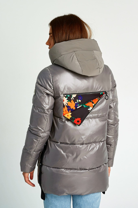 Куртка пуховик капучино с карманом на спинке Куртка пуховик 8128-5