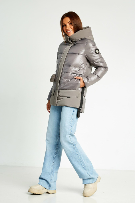 Куртка пуховик капучино сбоку Куртка пуховик 8128-9