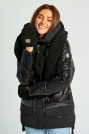 Куртка с меховым капюшоном и варежками черная Куртка с меховым капюшоном 8128-2