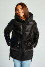 Куртка с меховым капюшоном черная Куртка с меховым капюшоном 8128-8