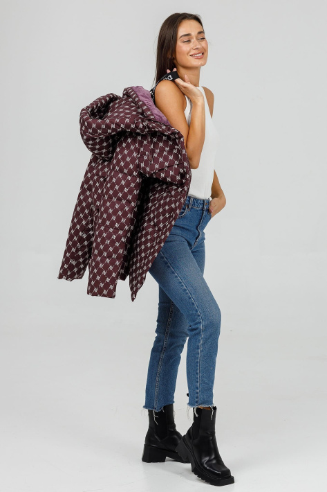 Пуховик-парка марсала на дівчині Пуховик-парка молодіжна 823-31