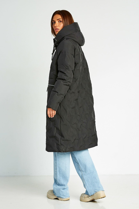 Пуховик Plus Size чорний зі спини Пуховик Plus Size 8256-047