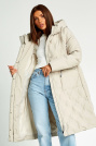 Пуховик Plus Size жіночий айворі колір Пуховик Plus Size 8256-1