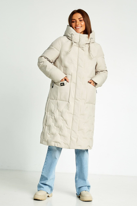 Пуховик Plus Size жіночий айворі світлий Пуховик Plus Size 8256-3