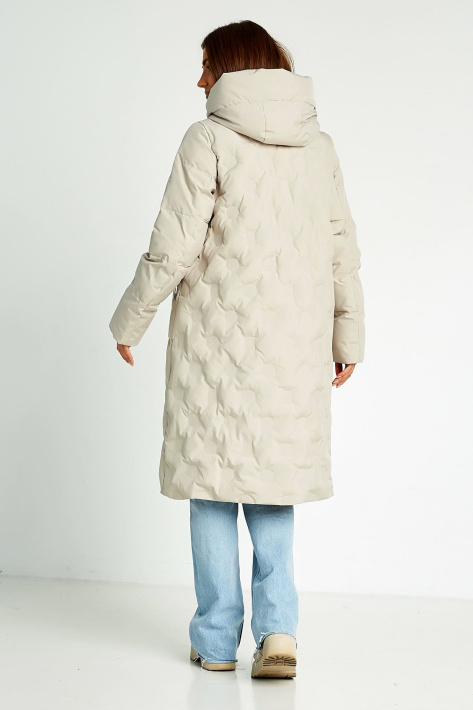 Пуховик Plus Size айворі зі спини Пуховик Plus Size 8256-5