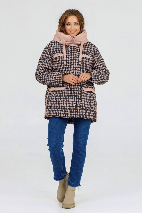 Куртка-пуховик молодіжний персиковий жіночий Куртка-пуховик молодіжний 828-10-1