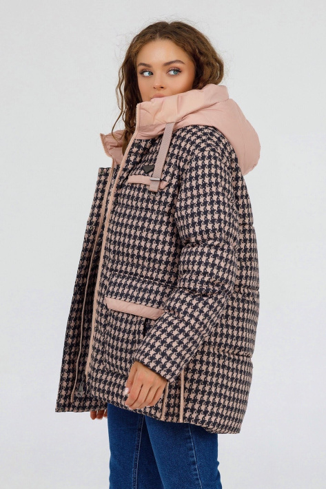 Куртка-пуховик молодіжний персиковий з боку Куртка-пуховик молодіжний 828-10-3