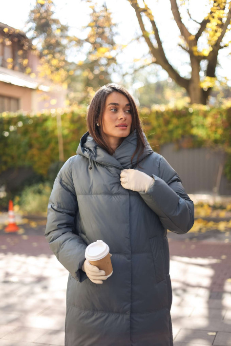 Пуховик жіночий довгий з капюшоном Пуховик жіночий довгий 831-6