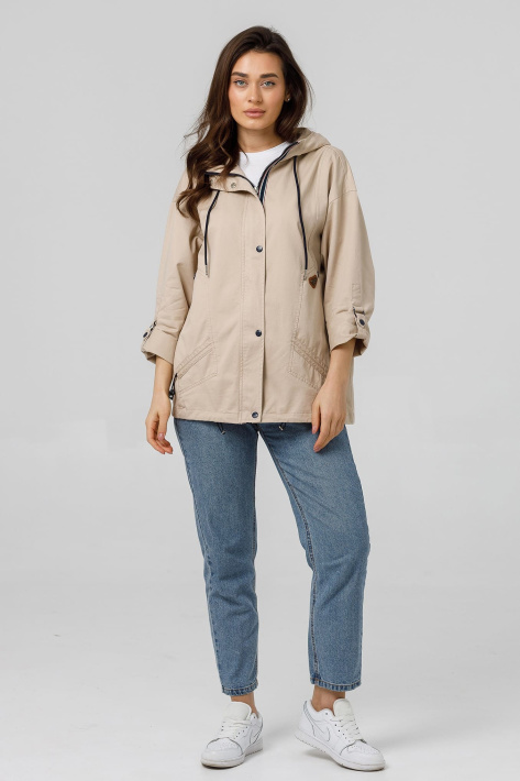 Ветровка Cotton бежевая на девушке Ветровка Cotton беж 885-1