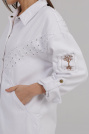 Джинсова сорочка-піджак біла 945-7