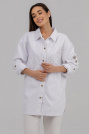 Джинсова сорочка-піджак біла 945-9