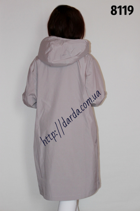 Удлиненная ветровка великан Poem 8119 серого цвета Удлиненная ветровка великан Poem 8119-07