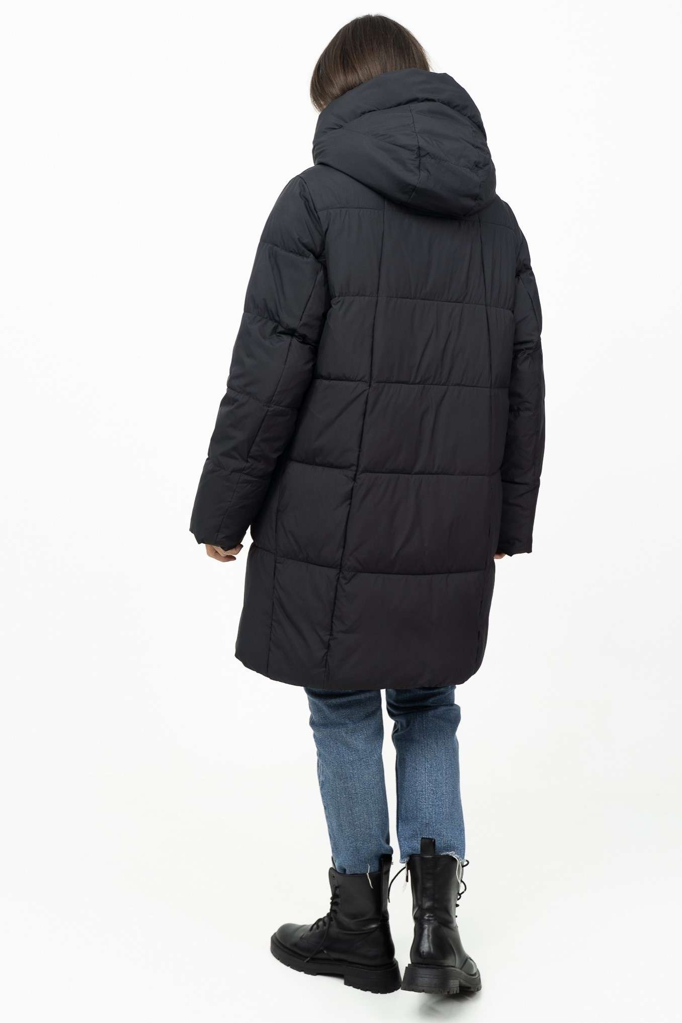 Пуховик Plus Size до коліна жіночий купити — LD-123