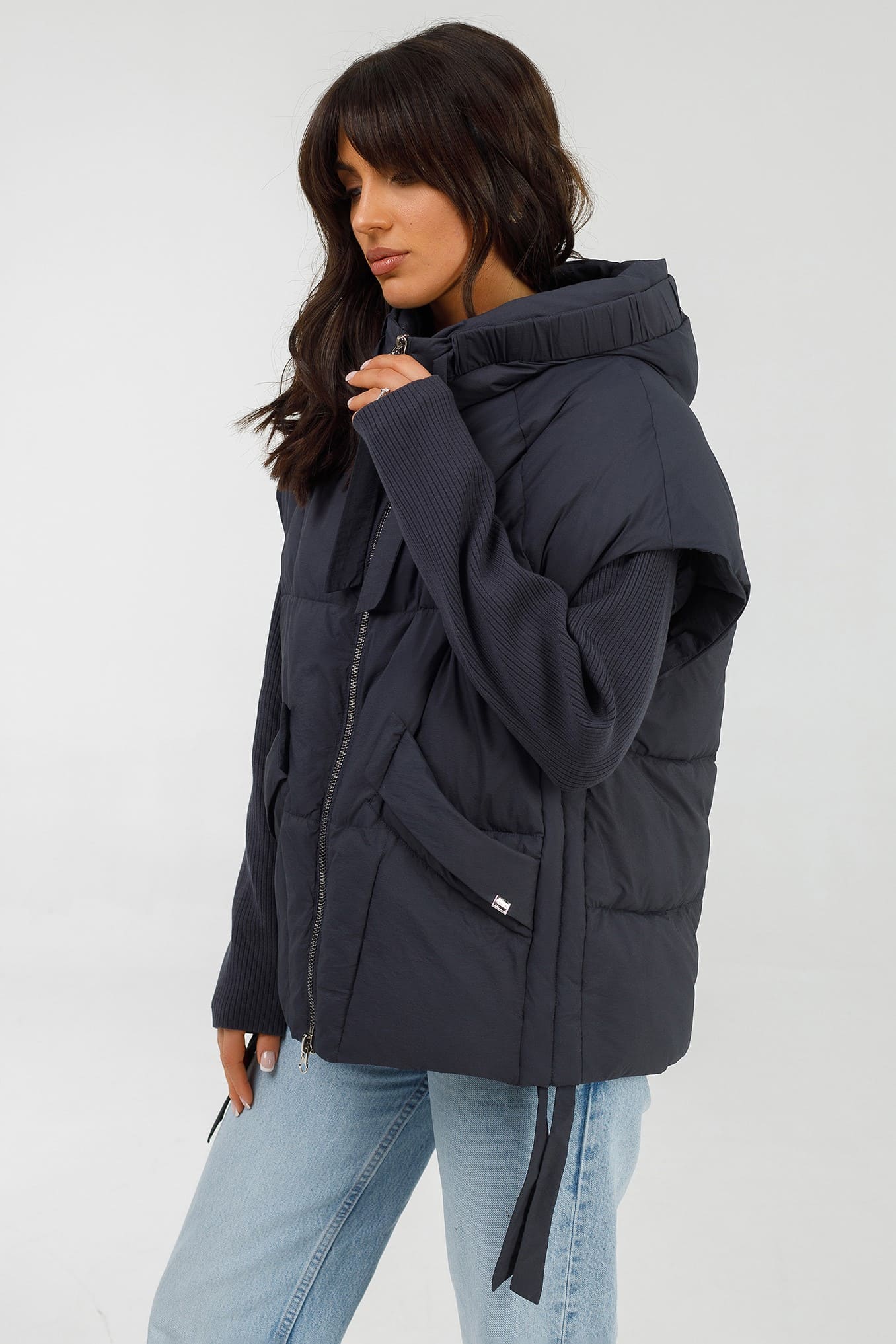 Куртка жилет oversize Mishele 1371 купити дівчатам
