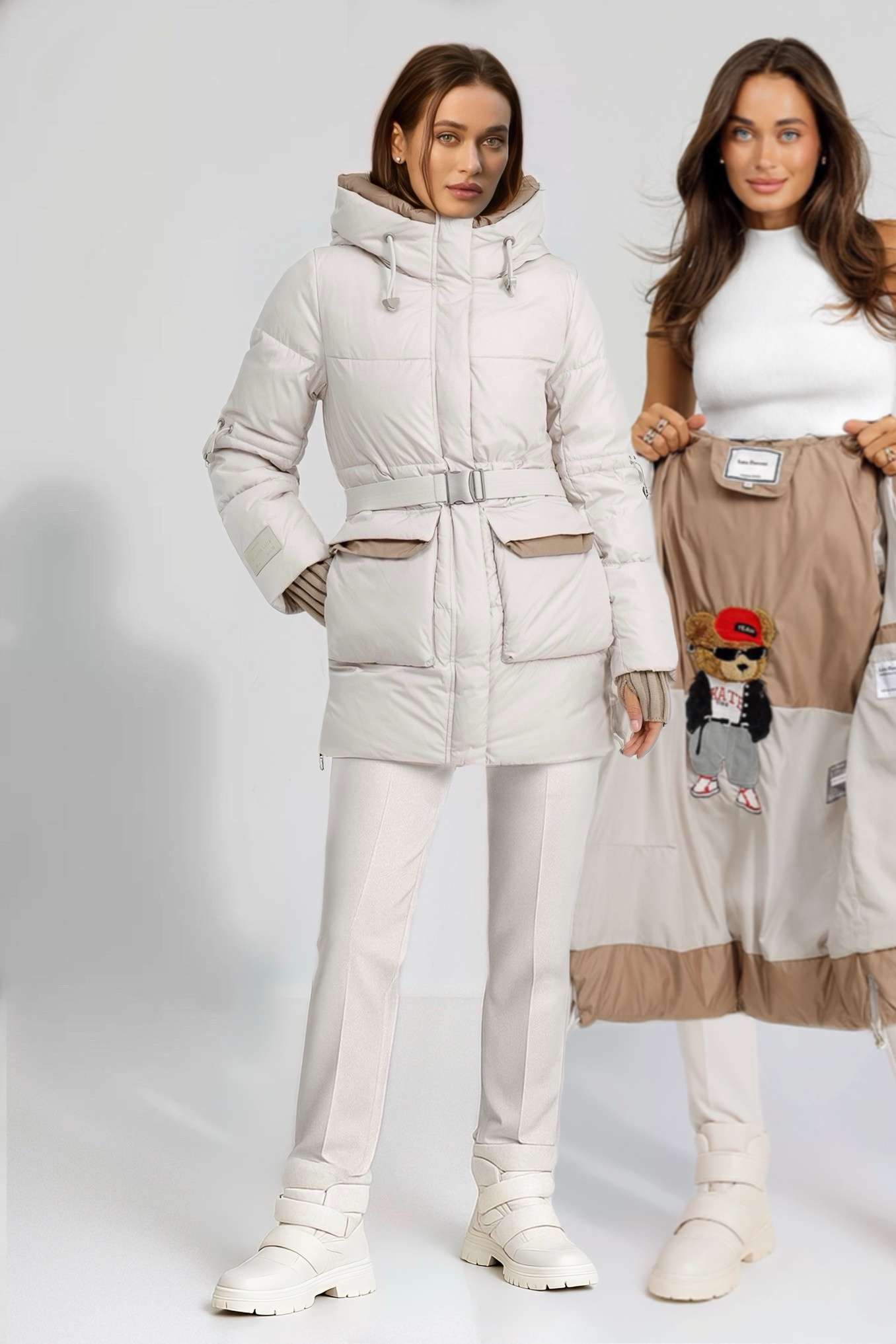 plage MY_puffer フード Куртка Puffer з ведмедиком Pollo Купити — Lora Duvetti 506