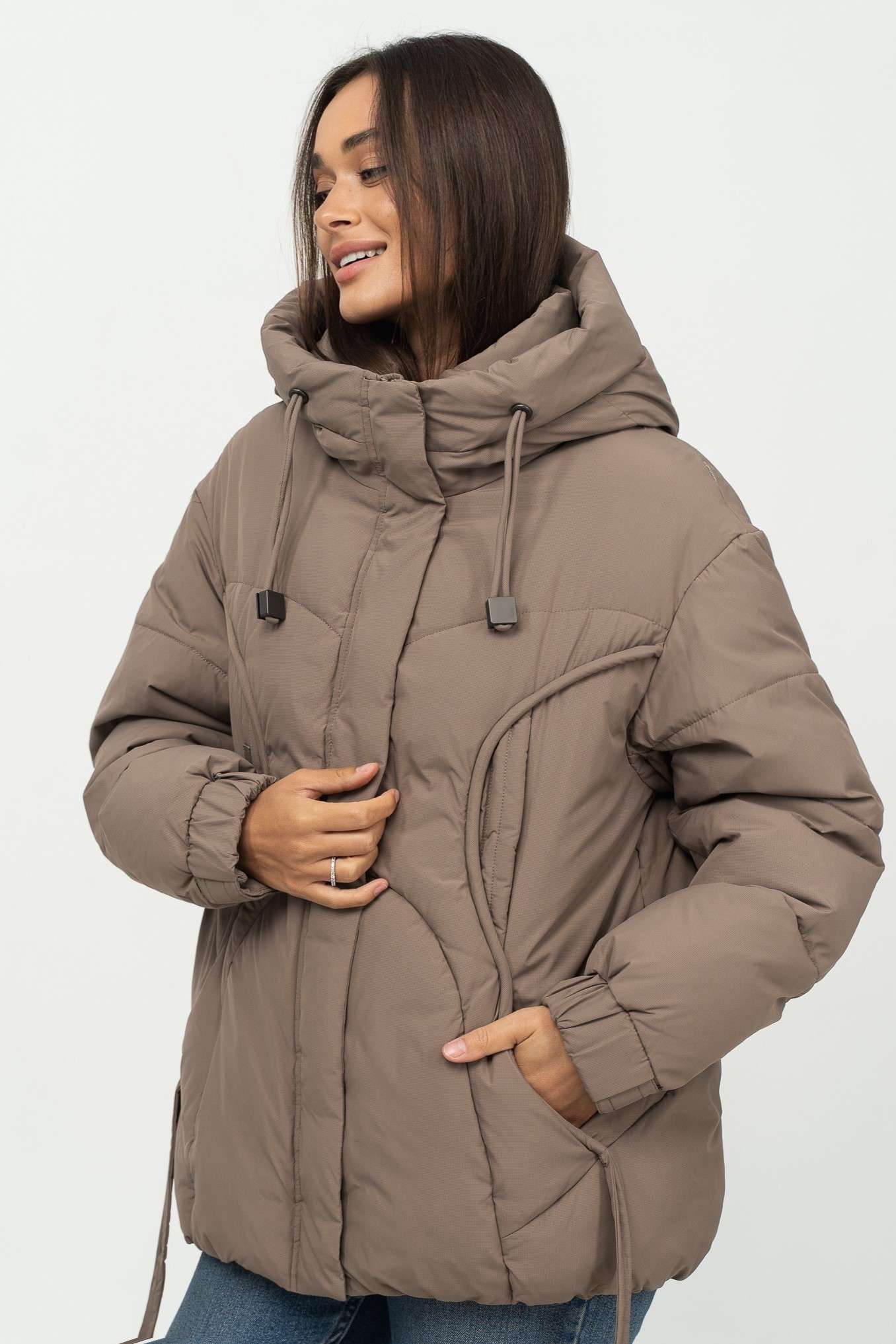 Куртка-автоледі на зиму купити жінкам Plus Size — LD-623
