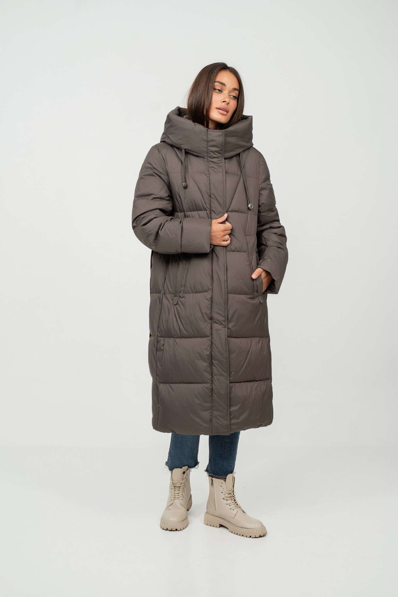 Зимове пальто жіноче Plus Size купити — Deify 8837