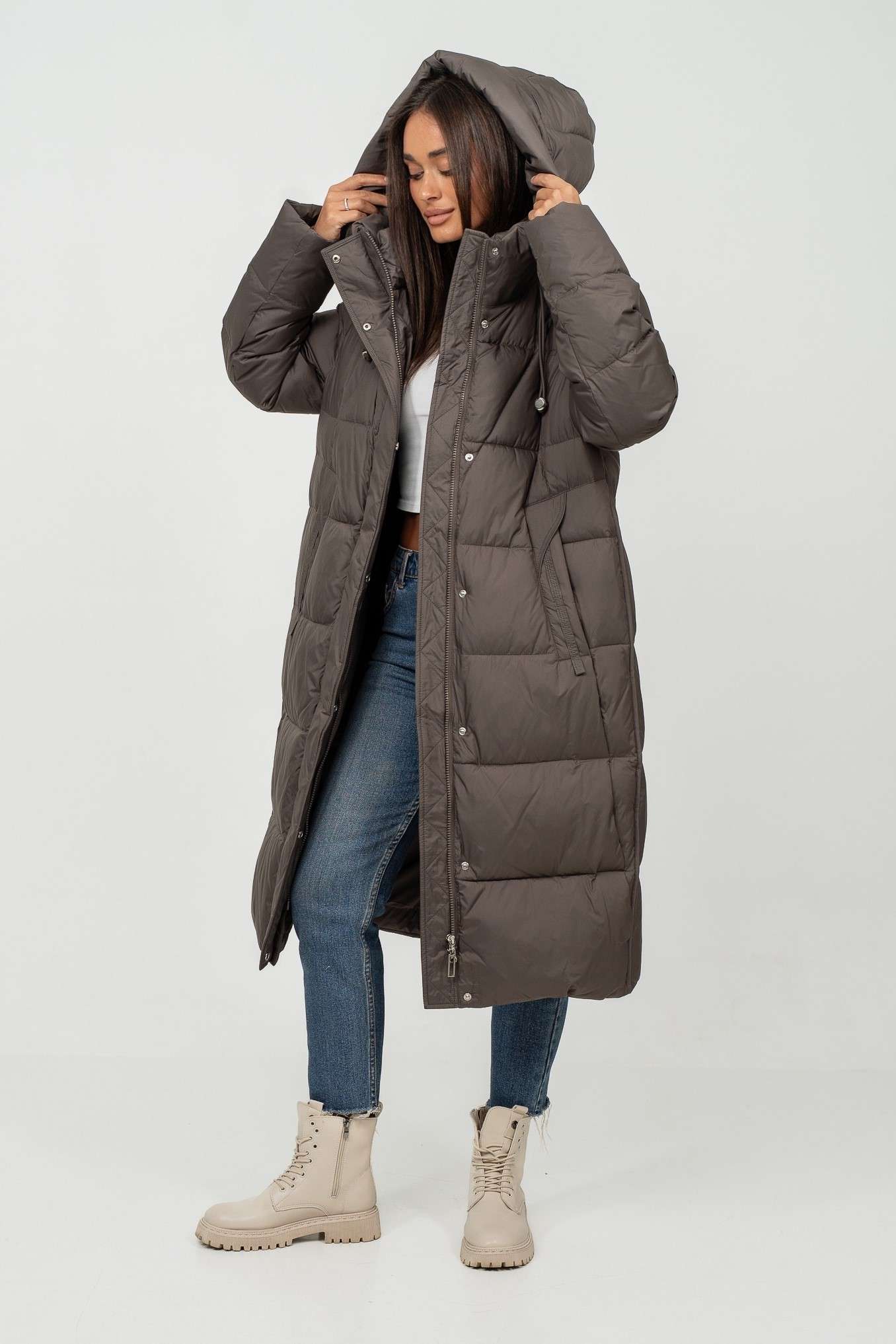 Зимове пальто жіноче Plus Size купити — Deify 8837